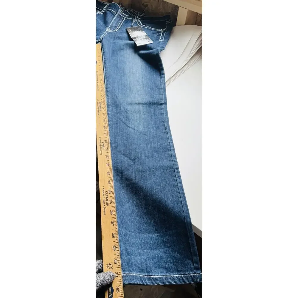 Miss Chic Womens Blue 5 Pocket Bootcut Jeans Size 11